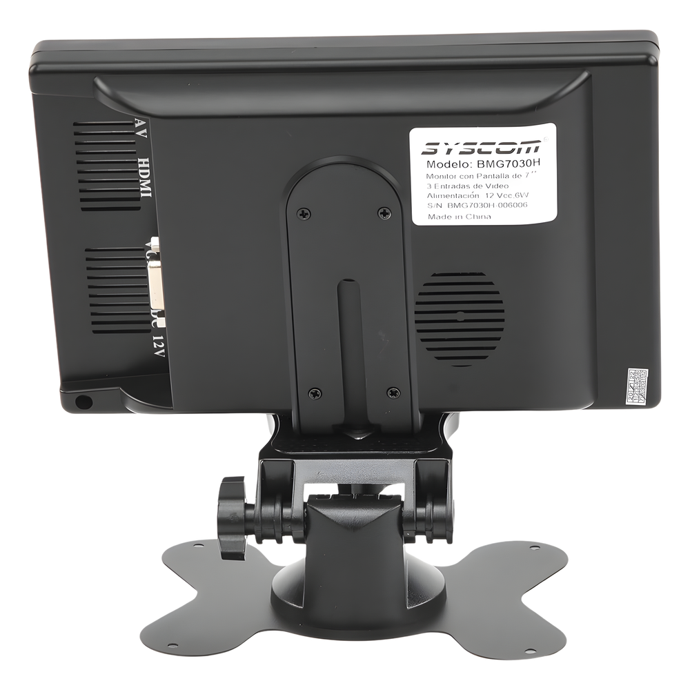 Monitor 7" TFT-LCD ideal para colocar en vehículos o DVR/NVR. Entradas de video HDMI, VGA y RCA (CVBS)