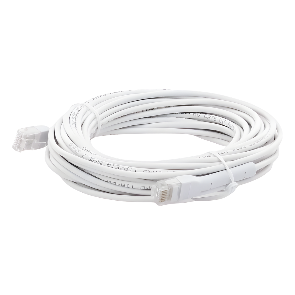 Mini Patch Cord Cat6 Ultra Slim 10 Metros (32.81 Pies) Blanco Ahorra Espacio sin Organizadores, con Bota Flexible