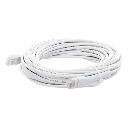 Mini Patch Cord Cat6 Ultra Slim 10 Metros (32.81 Pies) Blanco Ahorra Espacio sin Organizadores, con Bota Flexible