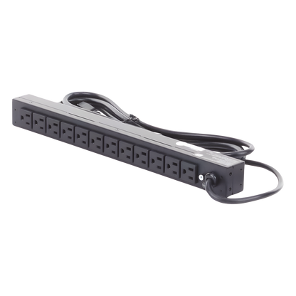 PDU Básico Para Distribución de Energía, Con 12 Tomas NEMA 5-15R Traseras, 1UR, 15 Amp, 120 Vca