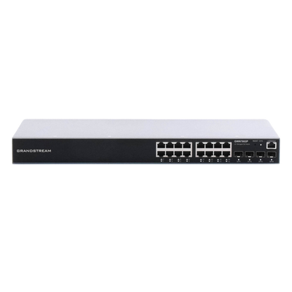 Switch Gigabit PoE+ Administrable / 16 puertos 10/100/1000 Mbps + 4 Puertos SFP Uplink / Hasta 240W / Compatible con GWN Cloud.