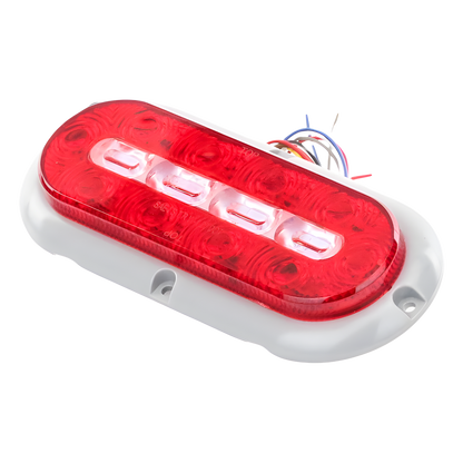 Plafon Ovalado Trasero de 18 LED, Rojo/Blanco/Ambar, 7.5 Pulgadas