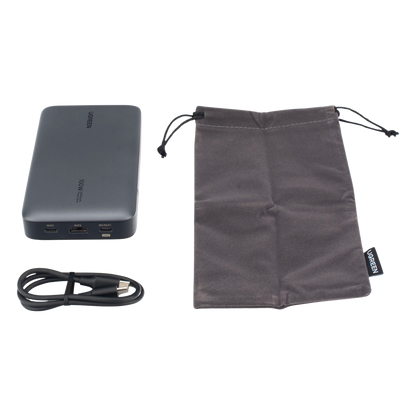 Power Bank de 20000mAh | 3 Salidas 100W Max. | USB-A + 2 USB-C | PD 3.0 | QC3.0 | FCP | SCP | Pantalla Inteligente | Carcasa Ignifuga | Color Gris |