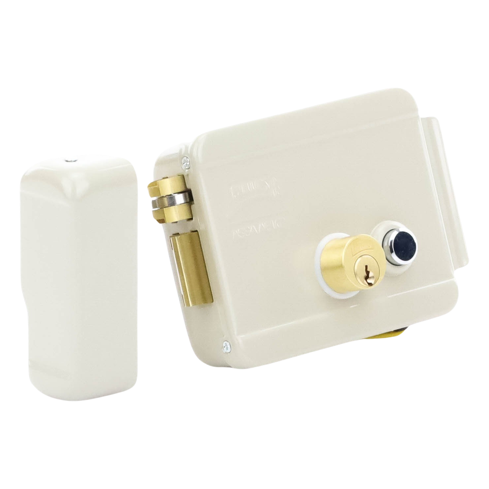Cerradura Eléctrica / Incluye Llave /Con Botón integrado / Izquierda / Exterior