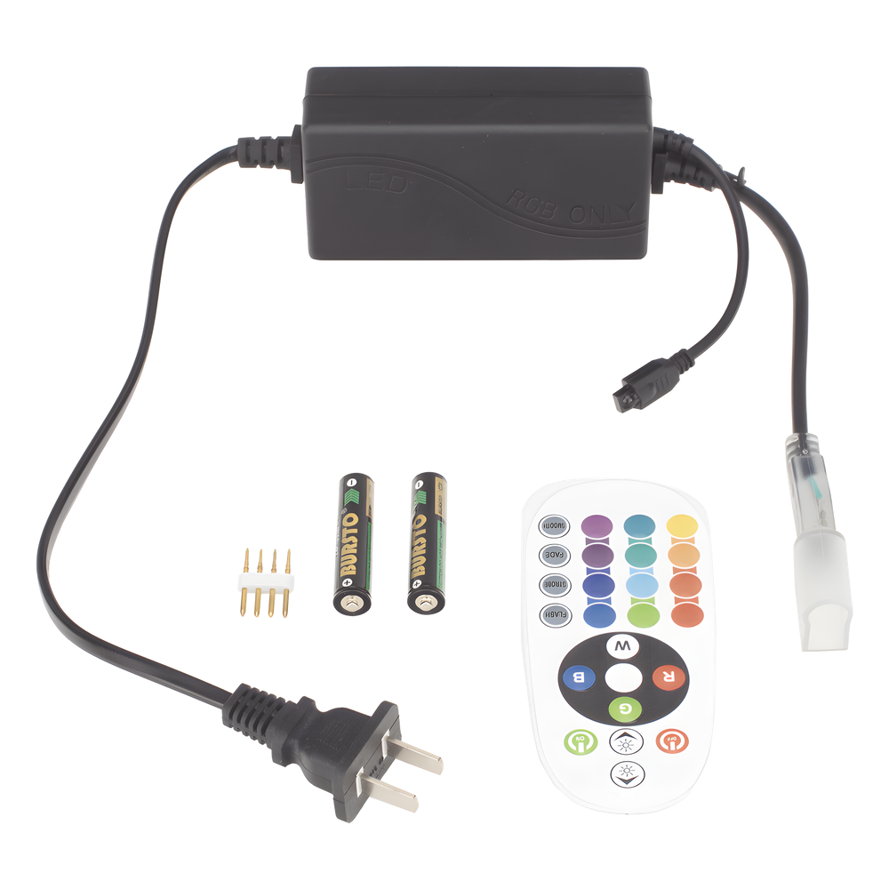 Adaptador de Corriente con Control de Funciones Remoto para Manguera Neón LED RGB JUML-5050-03.