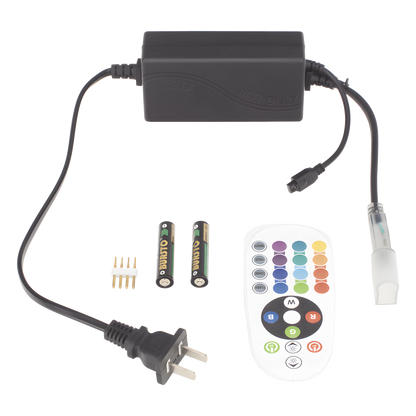 Adaptador de Corriente con Control de Funciones Remoto para Manguera Neón LED RGB JUML-5050-03.