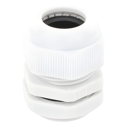 Conector Plástico Blanco Tipo Glándula para Rosca NPT 3/4"