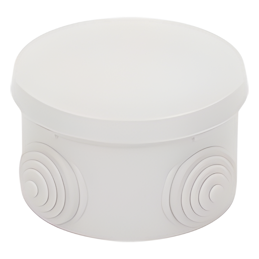 Caja Derivación-Conexión de Plástico Circular con 4 Glándulas de Goma (70 diámetro X 48 alto mm). Para Instalaciones Comerciales, Residenciales e