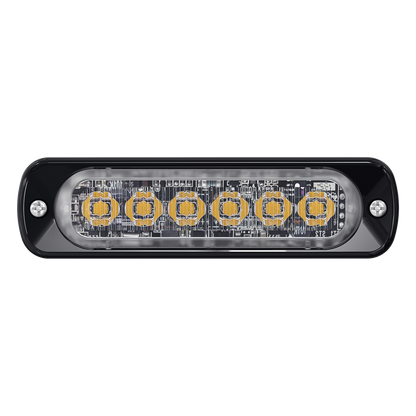 Luz Auxiliar de 6 LED, Rojo, Lente Transparente, SAE