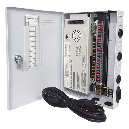 Fuente | 11-15 V | 18 canales | 20 A | Compatible con cámaras 4k | Alta tecnología en seguridad | Doble ventilador | Hasta 1.8 Amperes por Salida |
