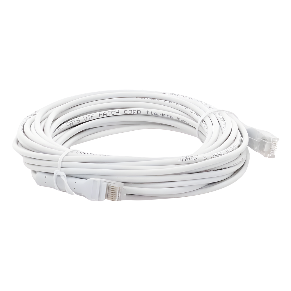 Mini Patch Cord Cat6 Ultra Slim 10 Metros (32.81 Pies) Blanco Ahorra Espacio sin Organizadores, con Bota Flexible