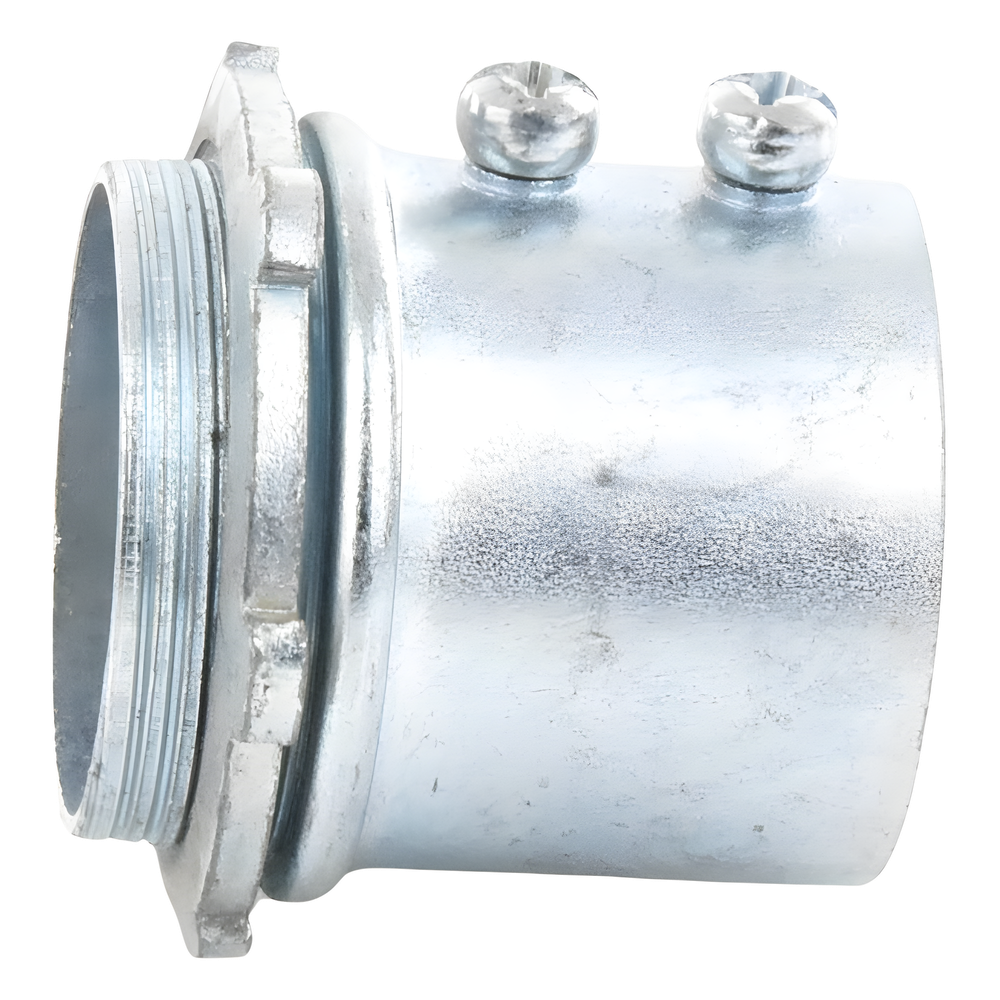 Conector 3/4" (19mm) pared delgada con tornillo tipo americano galvanizado etiqueta verde