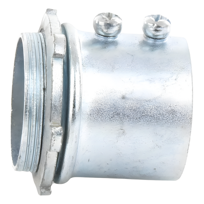Conector 3/4" (19mm) pared delgada con tornillo tipo americano galvanizado etiqueta verde
