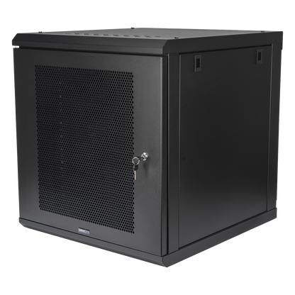 Gabinete de Pared con Puerta Perforada, 635mm de Profundidad, 12U Rack de 19 in, Acero Reforzado
