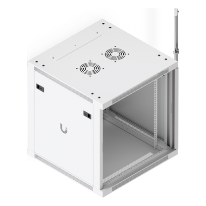UACC Rack Cabinet 12U (598 x 600 mm) - Gabinete Cerrado para Montaje en Pared con Puerta Frontal de Vidrio Templado, Totalmente Ensamblado con