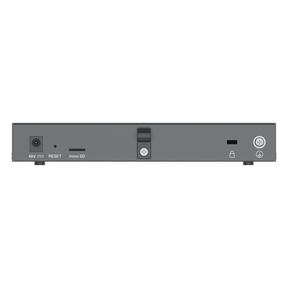 4 en 1: Firewall Nueva Generación, Router, IP PBX (24 usuarios / 8 llamadas), Switch Gigabit de 5 Puertos (4 PoE) y 2 Puertos SFP 2.5 Gigabit / Todos