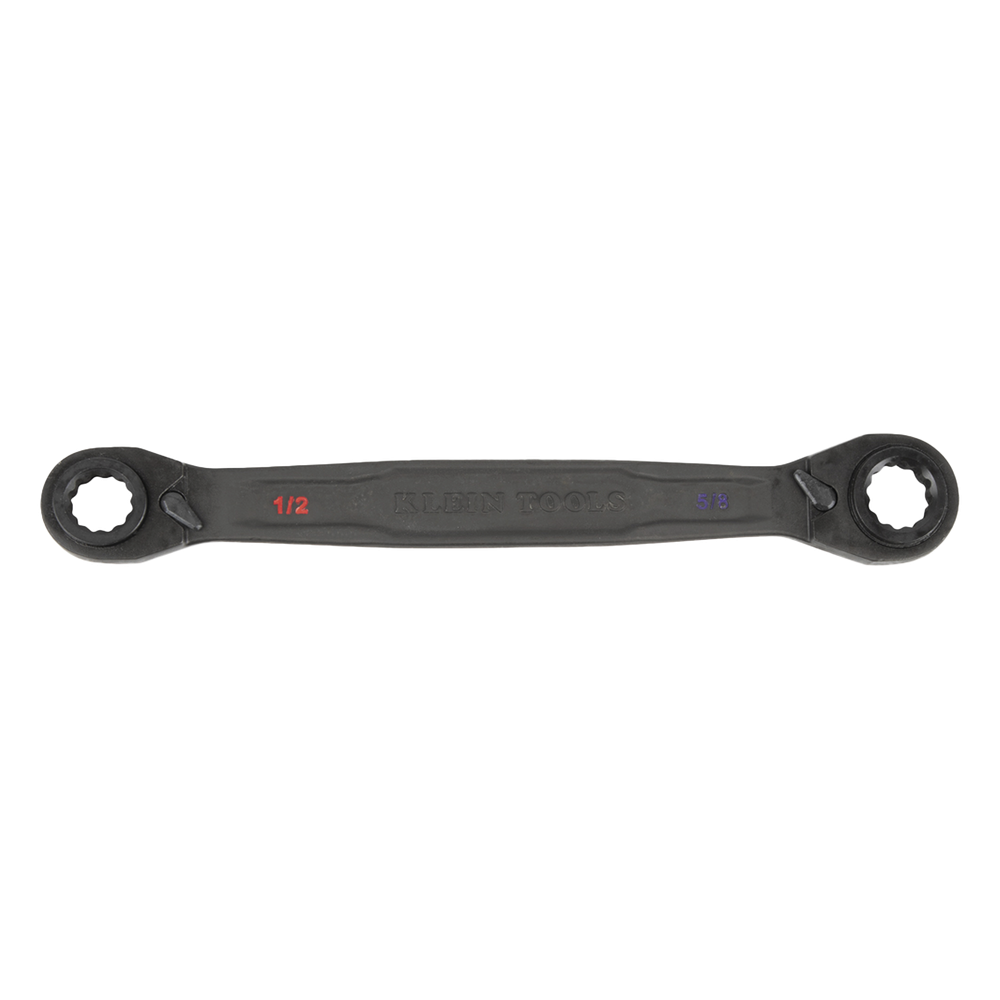 Juego de 2 llaves Estriadas de Matraca 4 en 1 con 8 Medidas Inglesas 1/2-5/8", 3/4-9/16", 1/4-3/8", 7/16-5/16"