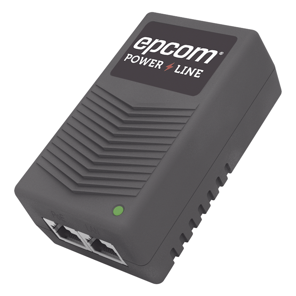 Adaptador de pared / Inyector PoE / 24 Vcc / 1 A / Controlado por chip IC / Protección contra OV, OC, SC, UV/ Fácil de instalar