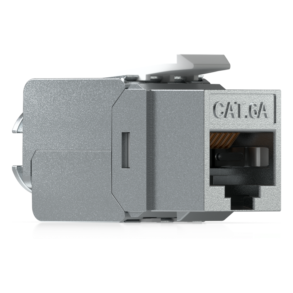 Keystone Jack Cat6A Tipo Toolless para Terminación sin Herramientas, Instalación Snap-In en Patch Panel, Paquete con 12 Piezas