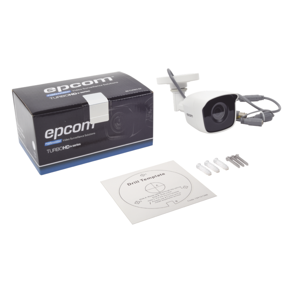 KIT TurboHD 1080p / DVR 8 Canales / 8 Cámaras Bala (exterior 2.8 mm) / Transceptores / Conectores / Fuente de Poder Profesional hasta 15 Vcc para