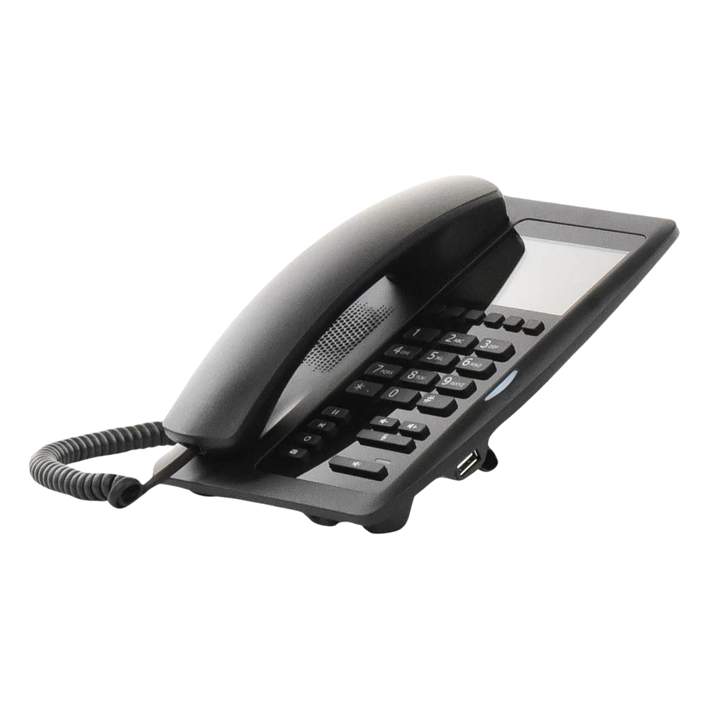 (H5W Color Negro)Teléfono IP WiFi para Hotelería, profesional de gama alta con pantalla LCD de 3.5 pulgadas a color, 6 teclas programables para