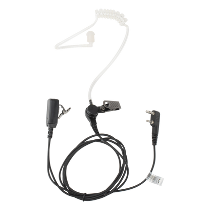 Micrófono - audífono de tubo acústico transparente de grado médico con conector de dos pines para KENWOOD Y TXPRO