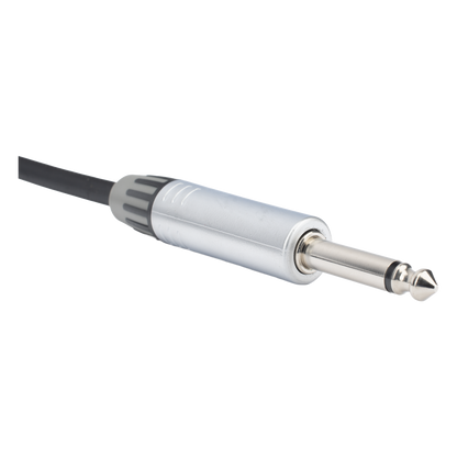 Cable de Audio | Plug 1/4 in a Plug 1/4 in Mono | Carcasa Cromada | Conectores Seetronic | Ideal para Instrumentos | Longitud 3m