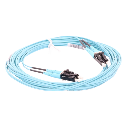Jumper de Fibra Optica Multimodo 50/125 OM3, LC-LC Duplex, OFNR (Riser), Color Aqua, 5 Metros (16.40 Pies)