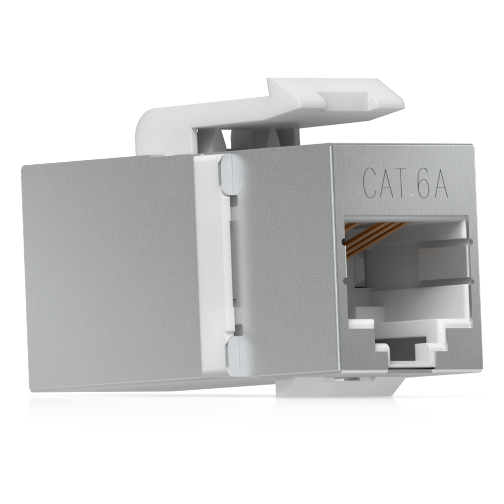 Keystone Coupler Cat6A Pass-Through para Cable Ethernet Preterminado, Instalación Snap-In en Patch Panel, Paquete con 12 Piezas