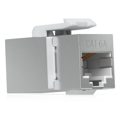 Keystone Coupler Cat6A Pass-Through para Cable Ethernet Preterminado, Instalación Snap-In en Patch Panel, Paquete con 12 Piezas