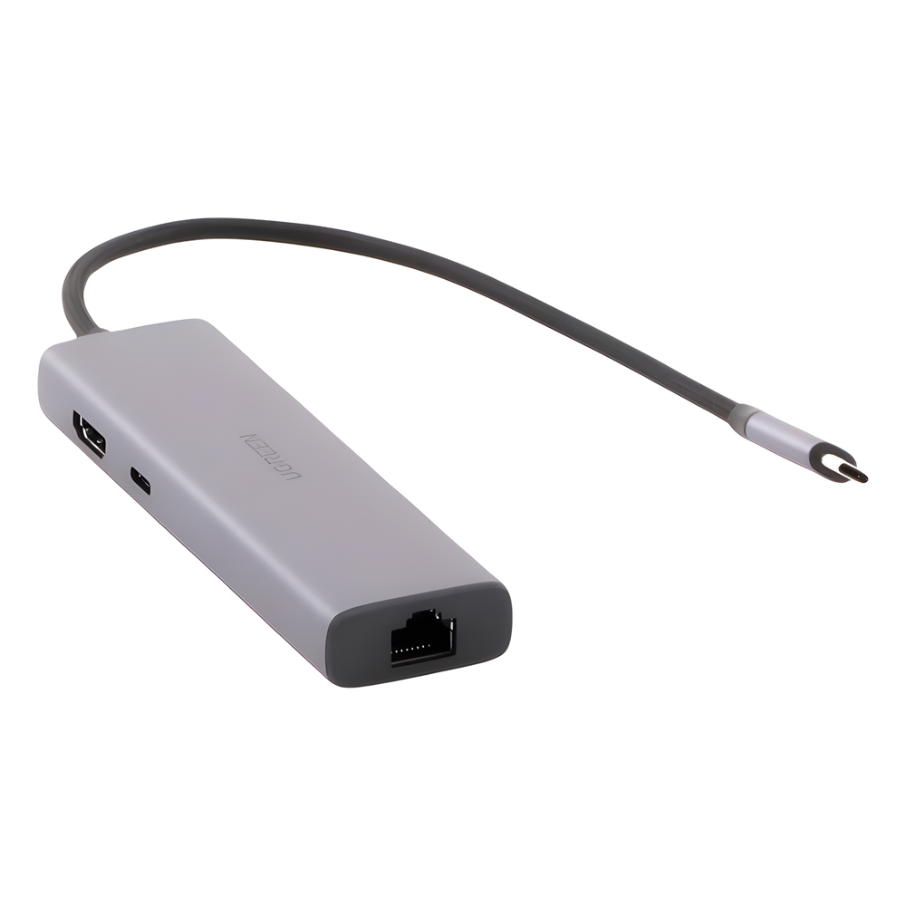 HUB USB-C (Docking Revodok) 6 en 1 | 3 Puertos USB-A 3.0 (5 Gbps) | USB-C PD 100W | HDMI 4K@30Hz | Entrada 1 RJ45 (Gigabit Ethernet) | Chip de Última