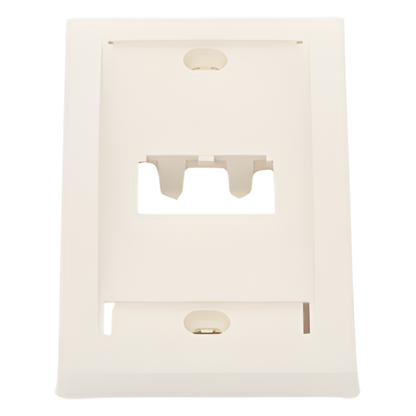 Placa de Pared Vertical Ejecutiva, Salida Para 2 Puertos Mini-Com, Con Espacios Para Etiquetas, Color Blanco Mate