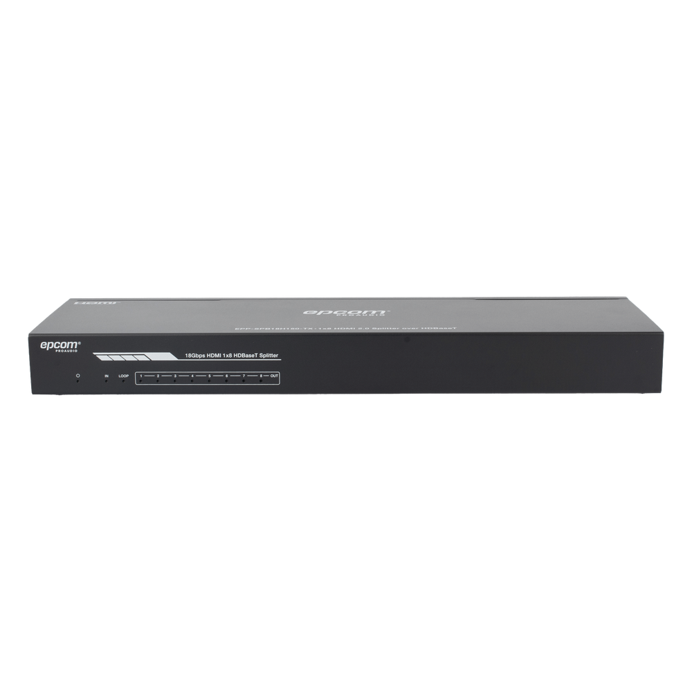 Splitter mas Extensor de Video | 1x8 | ProAV | HDBaseT™ | 120m en 4K@60Hz | 150m en 1080p@60Hz | Cat6/6a/7 | Gestión Avanzada EDID | Control IR y