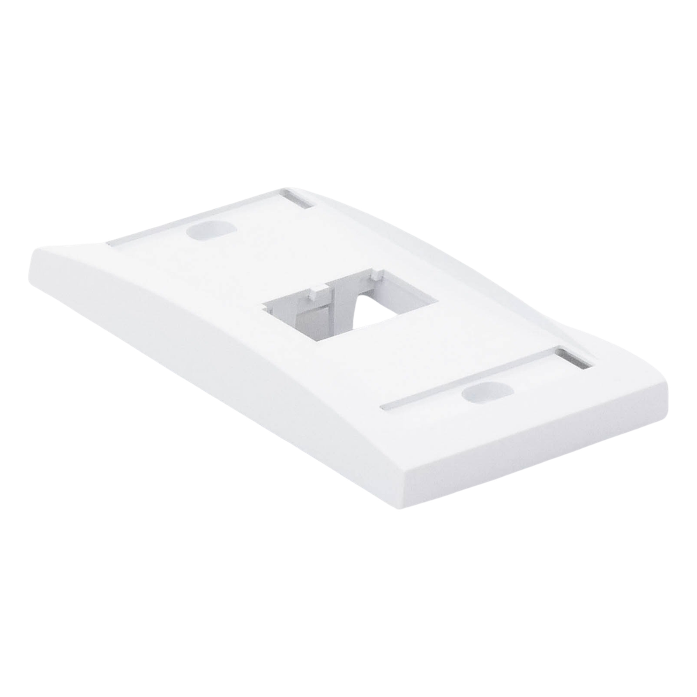 Placa de Pared Vertical Ejecutiva, Salida Para 2 Puertos Mini-Com, Con Espacios Para Etiquetas, Color Blanco