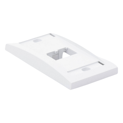 Placa de Pared Vertical Ejecutiva, Salida Para 2 Puertos Mini-Com, Con Espacios Para Etiquetas, Color Blanco
