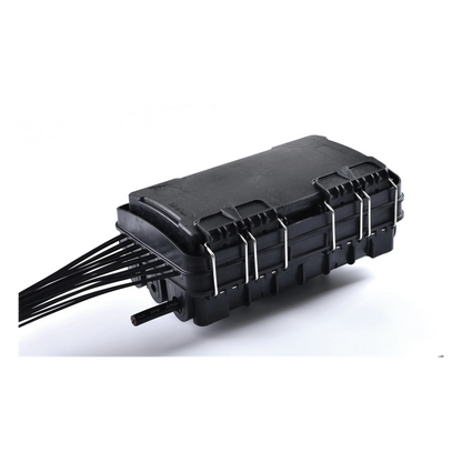 Caja de Distribución de Fibra Óptica para 24 Empalmes, con 16 acopladores SC/APC simplex, Exterior IP65, Color Negro
