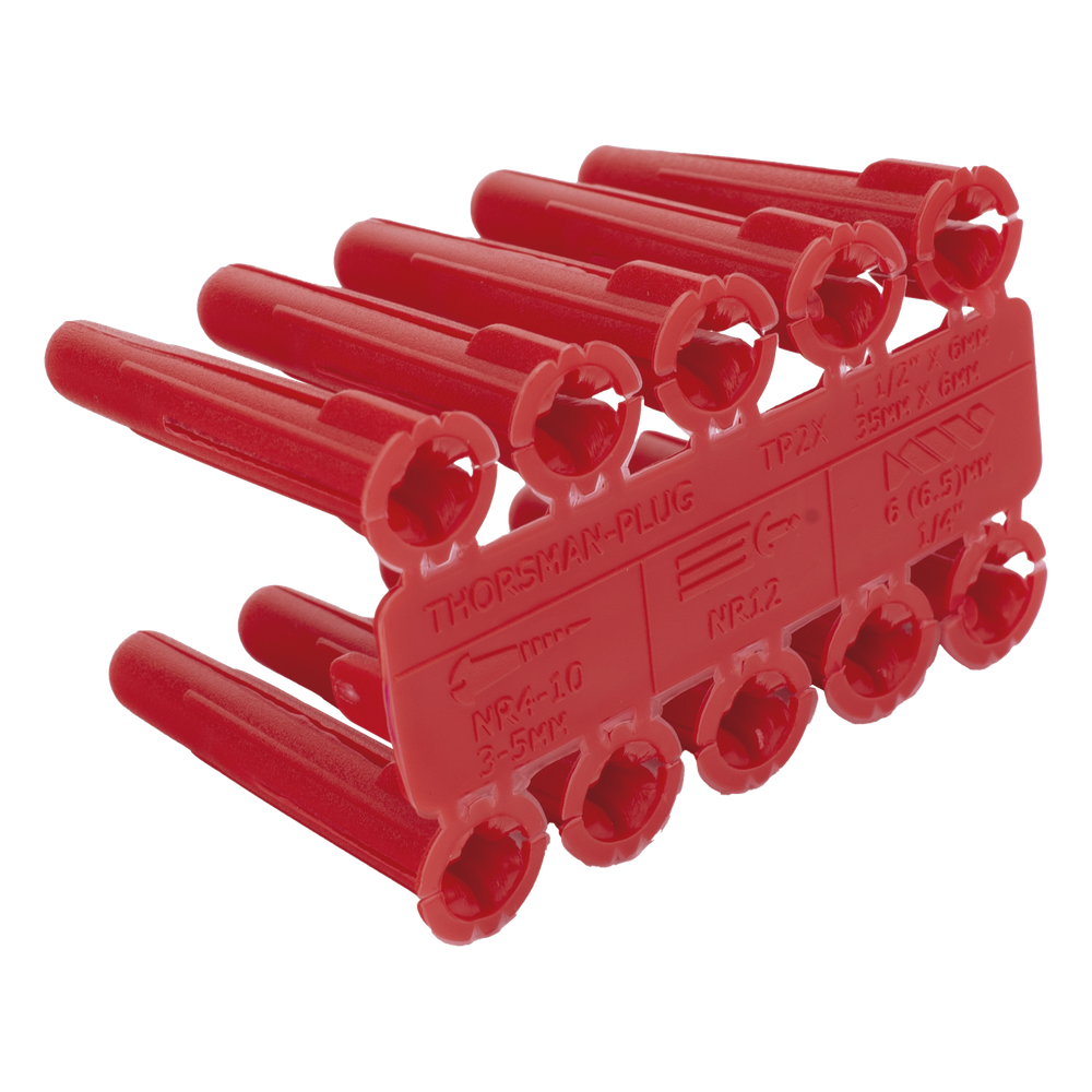 Taquete de 1/4 plástico paquete de 100 piezas para fijar objetos con tornillo en muros y techos de concreto o superficies sólidas, compatible con
