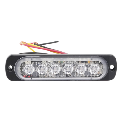 Luz Auxiliar de 6 LED, Ambar, Lente Transparente, SAE