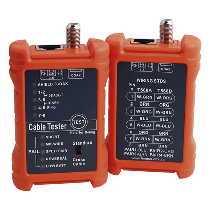 Tester Profesional para Mapeo de Cables de Red/Coaxiales