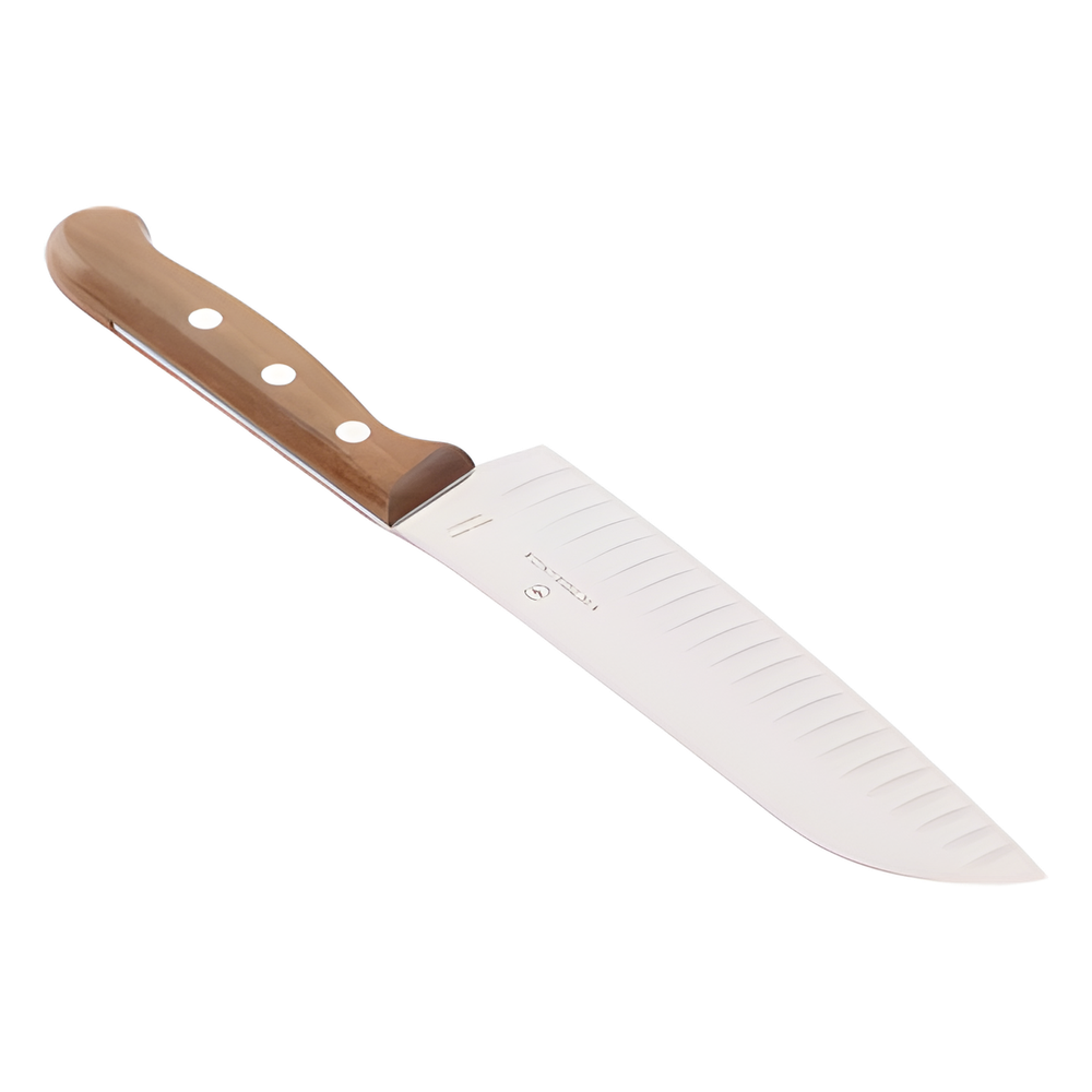 Cuchillo Santoku Wood de 17 cm, Filo con Alvéolos Estilo Japonés.