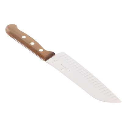 Cuchillo Santoku Wood de 17 cm, Filo con Alvéolos Estilo Japonés.