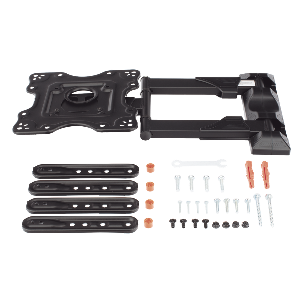Montaje de Pared Articulado P4-NB / Pantallas de 32" a 55" / VESA 100x100 a 400x400 mm / Carga 27.2 kg (60 lbs) / Inclinación +8° a -5° / Giro 180°