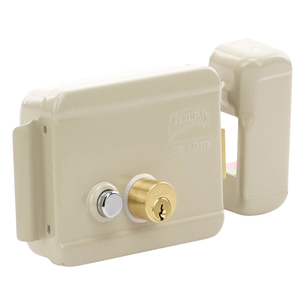 Cerradura Eléctrica / Incluye Llave / Derecha/ Con Botón integrado /Exterior
