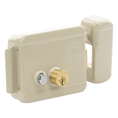 Cerradura Eléctrica / Incluye Llave / Derecha/ Con Botón integrado /Exterior