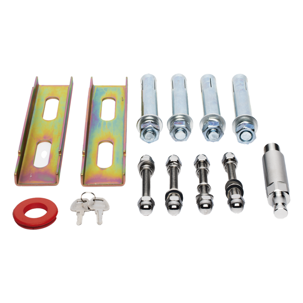 Kit COMPLETO Barrera Derecha XBS Con Corona LED / Brazo Iluminado de 5M / Incluye Sensor de Masa, Transformador, Lazo Magnético, Ancla, Fotoceldas y