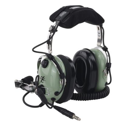 Auriculares de aviación, con micrófono, sobre la cabeza, helicóptero