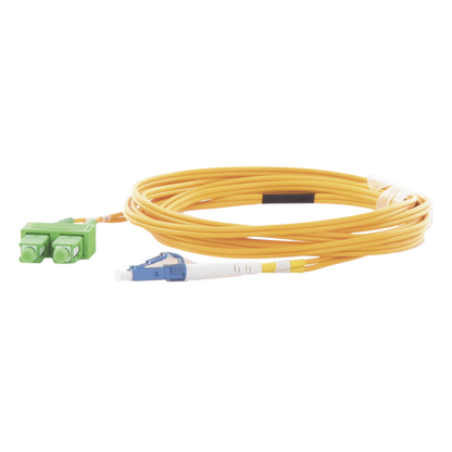 Jumper de Fibra Óptica Monomodo 9/125 LC/UPC-SC/APC, PVC, 2.0 mm, Dúplex, Amarillo, 3 Metros (9.84 Pies)