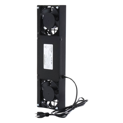 Kit de 2 Ventiladores (12 x 12 cm) con 3 Tomas de Corriente 110 Vca/50 Hz con Clavija