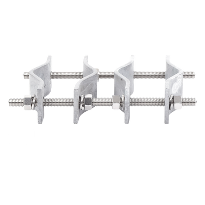 Juego de Dos Abrazaderas Dobles para Mástiles de 3.8 a 8.9 cm, con Separación entre centros de 12 cm