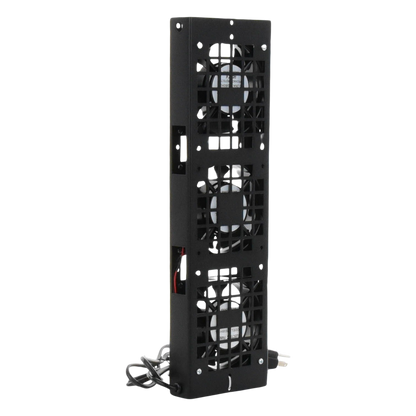 Kit de 3 Ventiladores 110 Vca (12 x 12 cm) con Clavija para Gabinete de Piso